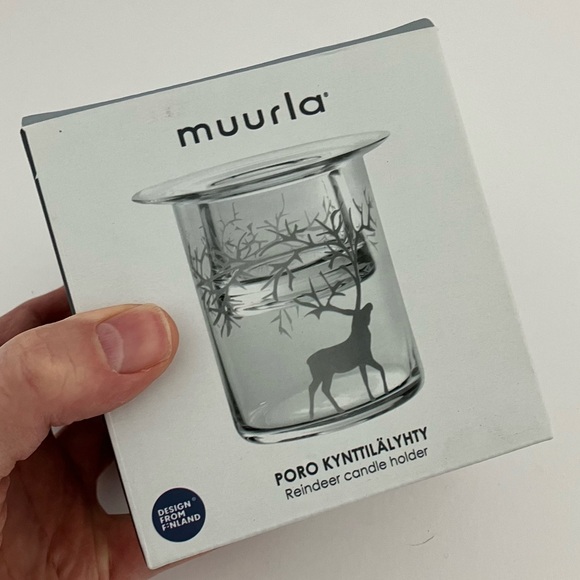 Muurla Reindeer Candle Holder, Clear Glass NWT - Picture 5 of 7